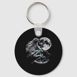 Three Crocodiles Moon Funny 3 Alligator Dead Moon Keychain