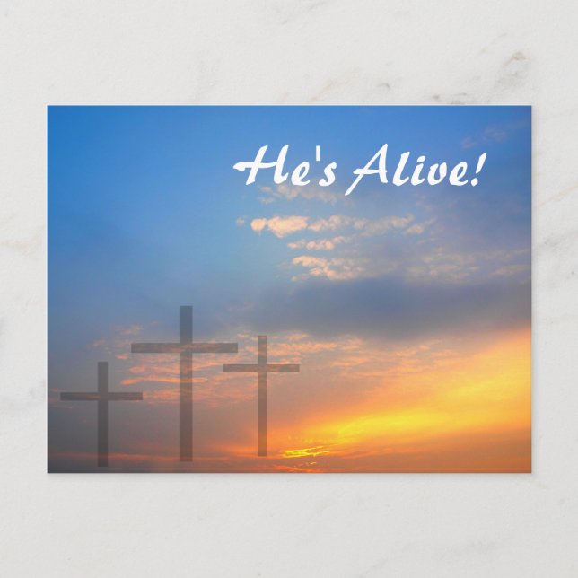 Three Crosses and Sunrise Postcard (Front)