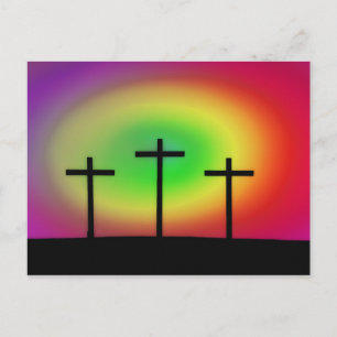 Three Crosses glow Postcard