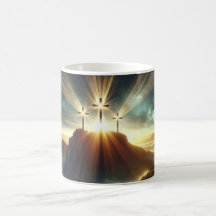 Three Crosses in a Heavenly Landscape