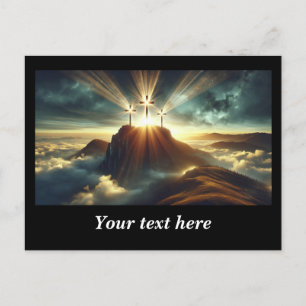 Three Crosses in a Heavenly Landscape  Postcard