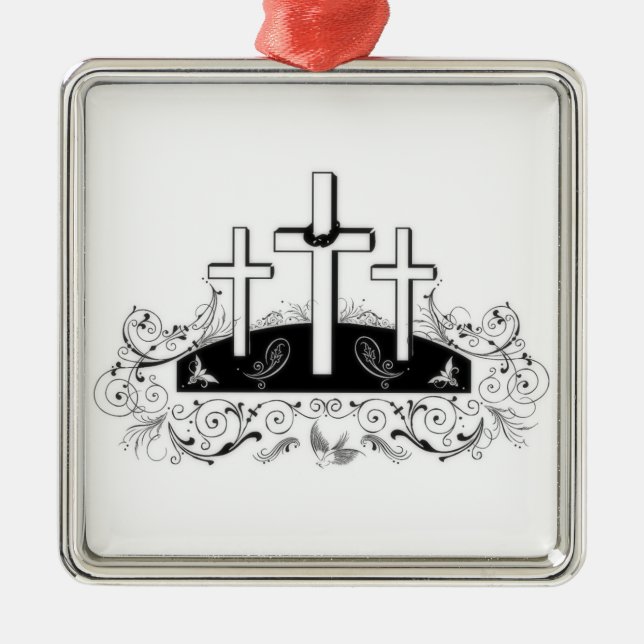 Three crosses metal ornament (Front)