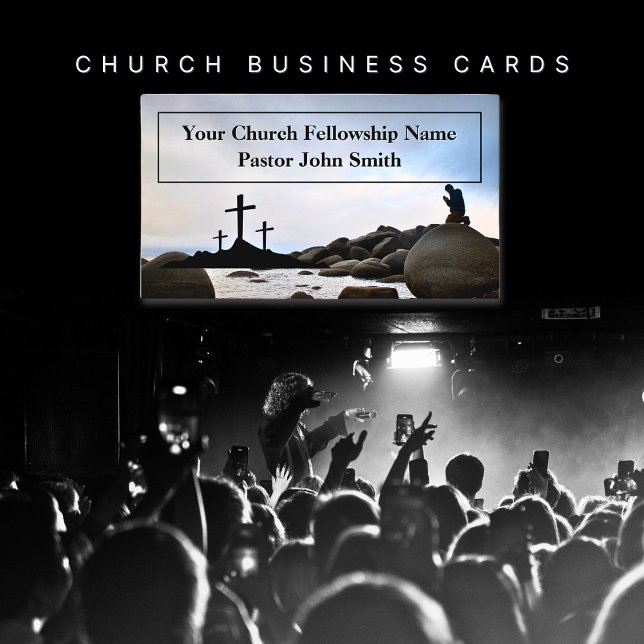 Three Crosses Ocean Prayer Church Business Card (Creator Uploaded)