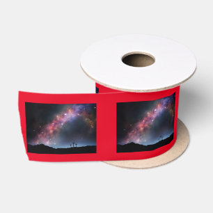 Three Crosses on a Hillside under the Milky Way Satin Ribbon