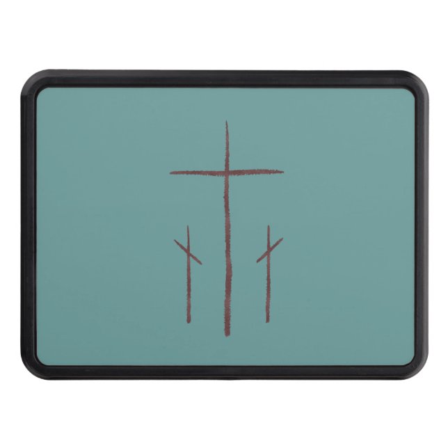 Three Crosses on Calvary Trailer Hitch Cover (Front)