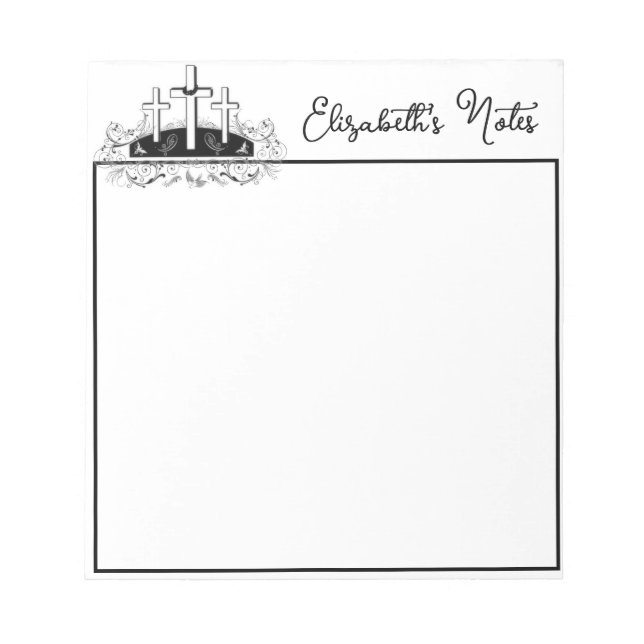 Three crosses personalized notepad (Front)