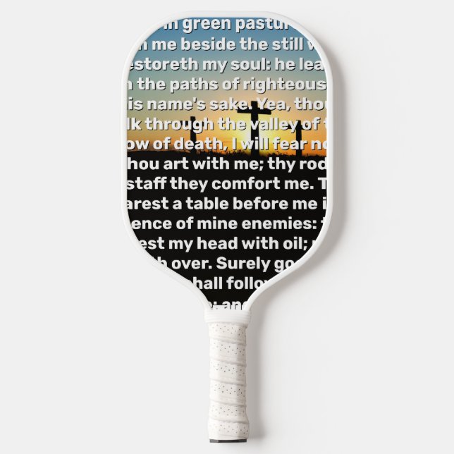 Three Crosses Psalm 23 Sunset  Pickleball Paddle (Front)