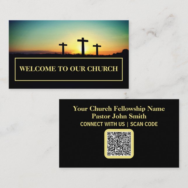 Three Crosses Sunset Church Connection Card (Front/Back)