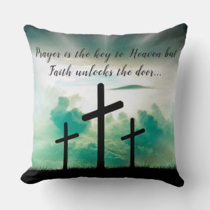 Three Crosses Throw Pillow