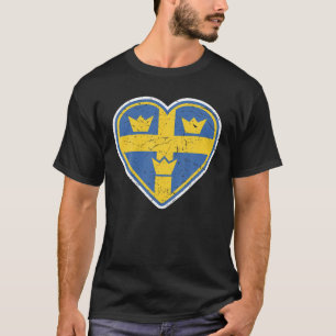 Three Crown Swedish Vintage Sverige Ice Hockey Gif T-Shirt
