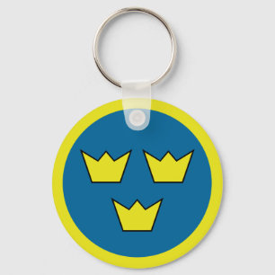 Three Crowns Swedish Insignia Keychain