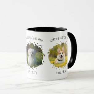 Three Custom Pet Photos World's Best Dog Mom Mug
