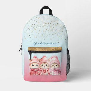 Three Cute Cats Customazible Girl Backpack