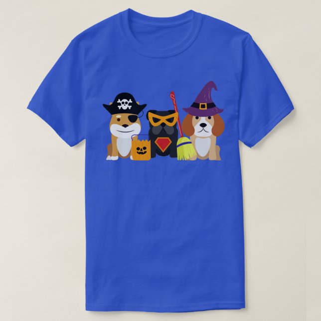Three cute dogs Halloween design T-Shirt (Design Front)