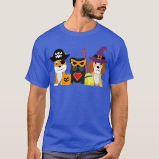 Three cute dogs Halloween design T-Shirt