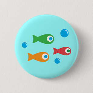 Three Cute Fish 2 Inch Round Button