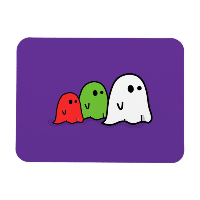 Three Cute Ghosts Halloween Premium Flexi Magnet (Horizontal)