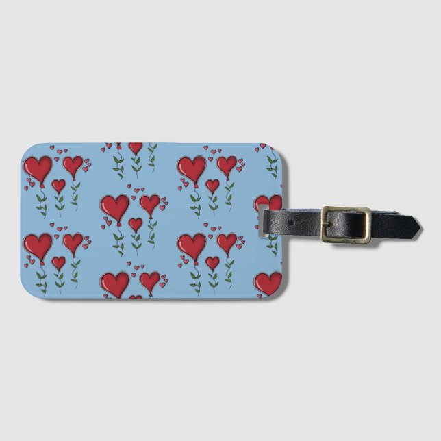Three Cute Hearts Luggage Tag (Front Horizontal)