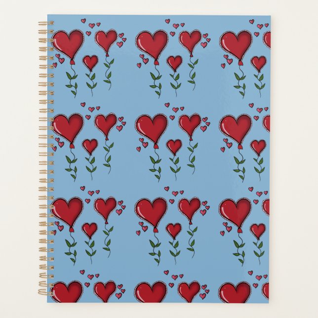 Three Cute Hearts Planner (Front)
