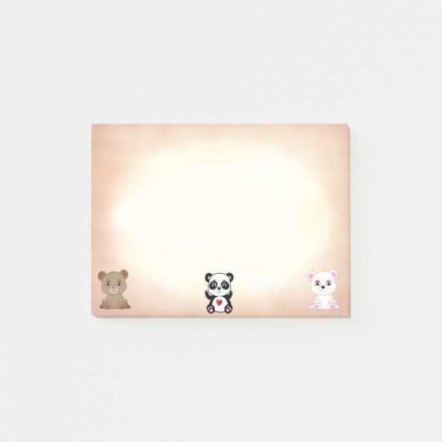Three Cute Little Bears Post-it Notes (Front)