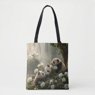 Three Cute Pandas Tote Bag