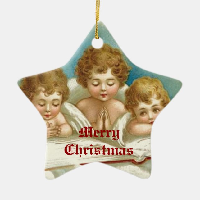 Three cute praying angels ornaments (Front)