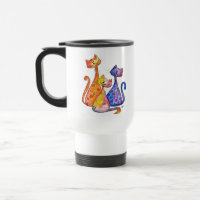 Three Cute Whimsical Cats
