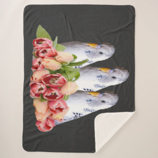 three cute white wave tables sherpa blanket