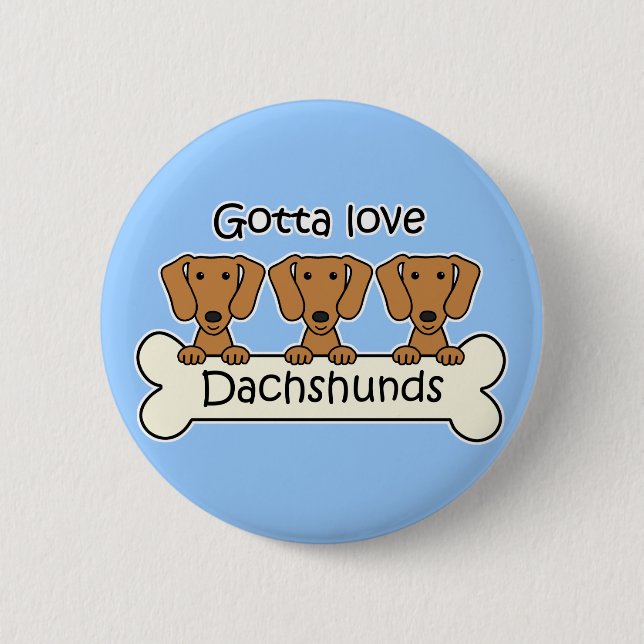 Three Dachshunds 2 Inch Round Button (Front)