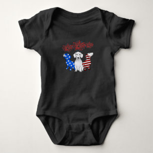 Three Dachshunds American Flag Colour 4Th Of July Baby Bodysuit
