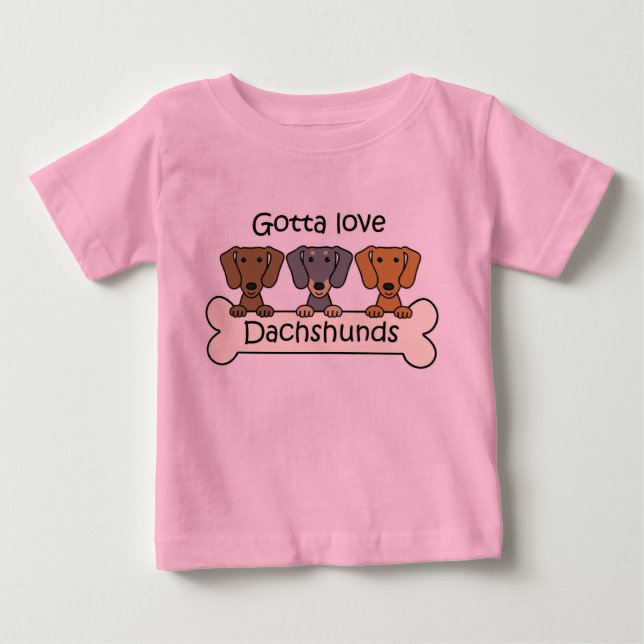 Three Dachshunds Baby T-Shirt (Front)