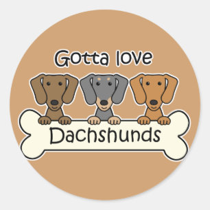 Three Dachshunds Classic Round Sticker