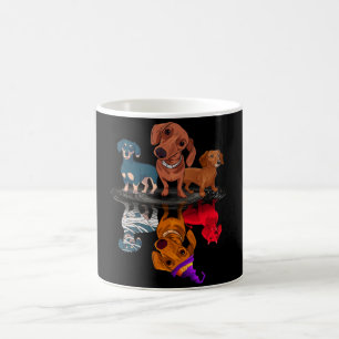 Three Dachshunds Reflection Halloween Adult Gifts Coffee Mug