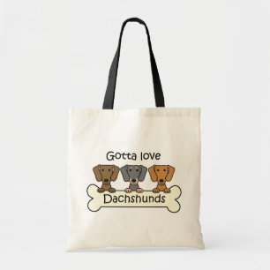 Three Dachshunds Tote Bag
