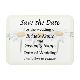 Three Daisies In a Row Save The Date Magnet