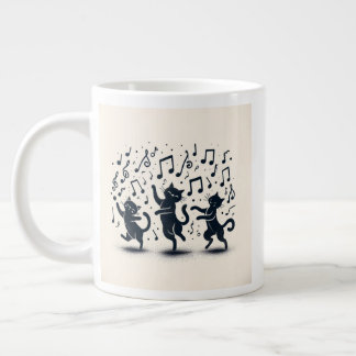 Three Dancing Cats. Large Coffee Mug