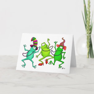 Three Dancing Frogs Card