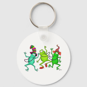 Three Dancing Frogs Keychain