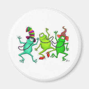 Three Dancing Frogs Magnet