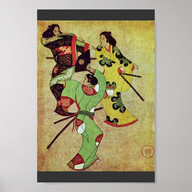Three Dancing Samurai By Katsushige Iwasa (Best Qu Poster (Front)
