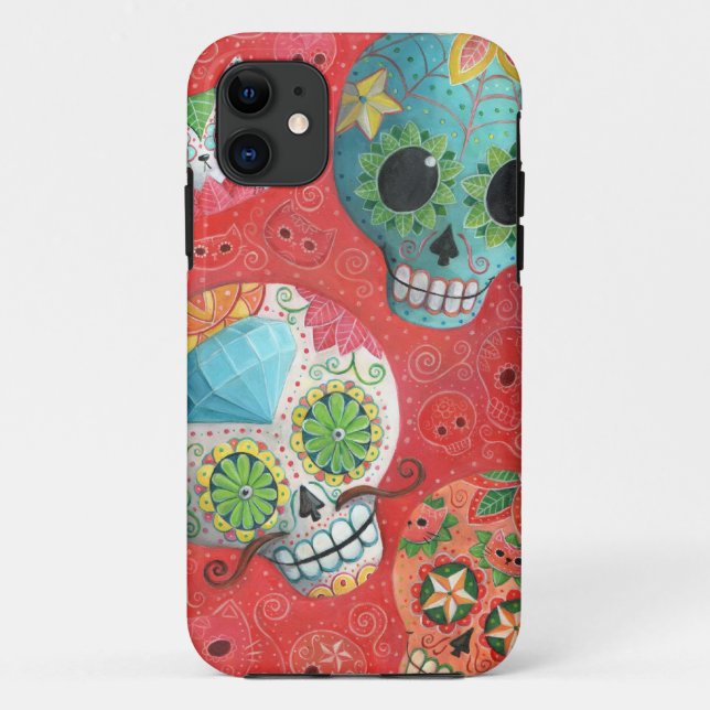 Three Day of The Dead Skulls Case-Mate iPhone Case (Back)