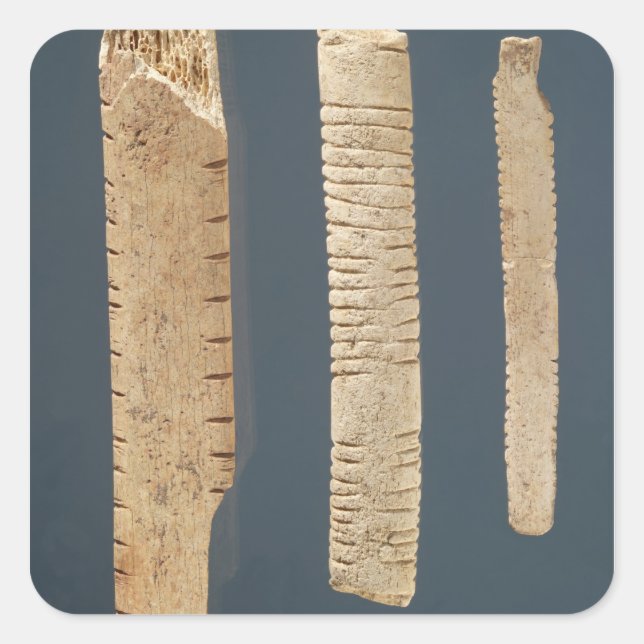 Three decorated bones square sticker (Front)