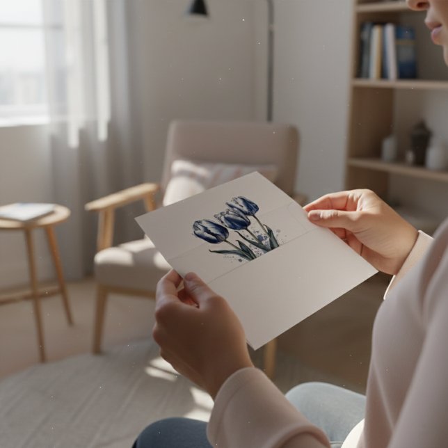 Three Delft Blue Tulips Envelope (Creator Uploaded)