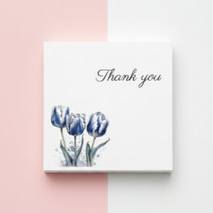 Three Delft Blue Tulips Thank You Card
