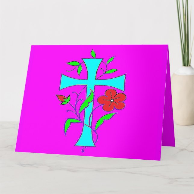 Three designs one card bright busy colours (Front)