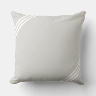 Three Diagonal Lines on Light Grey Throw Pillow