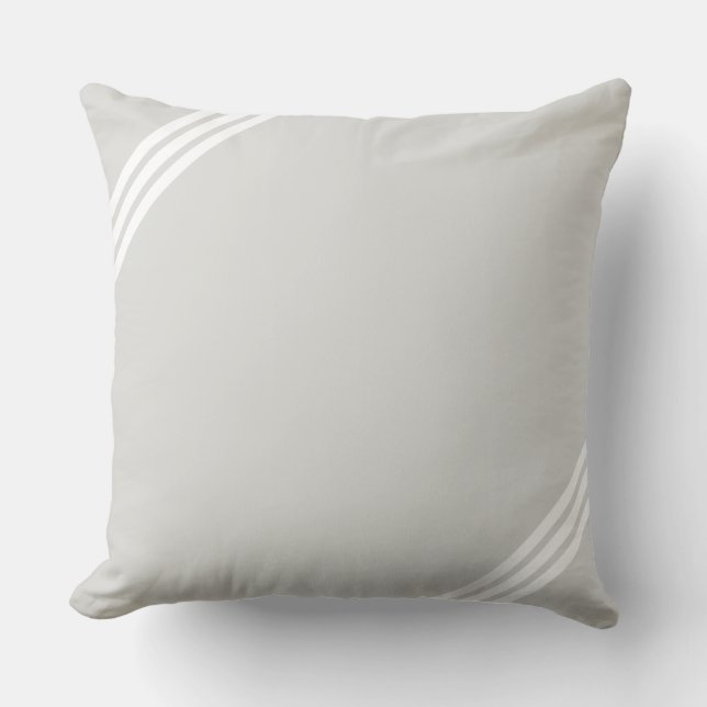 Three Diagonal Lines on Light Grey Throw Pillow (Front)