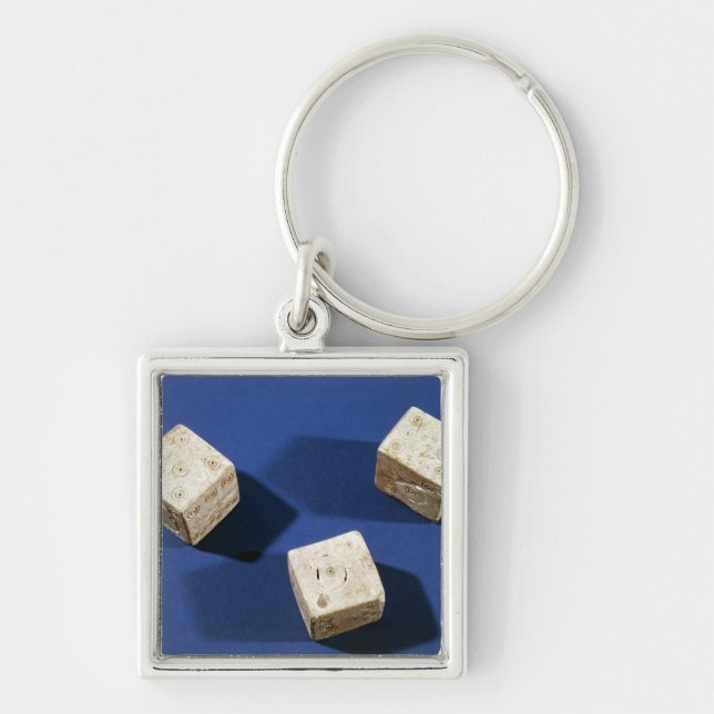 Three dice, from the acropolis at Osteria Keychain (Front)