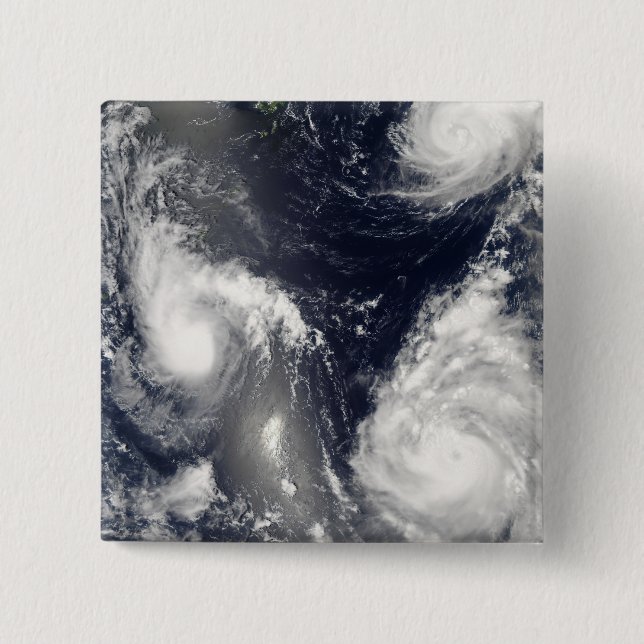 Three different typhoons 2 inch square button (Front)
