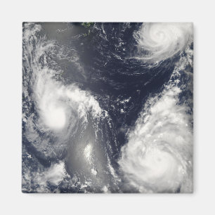 Three different typhoons magnet